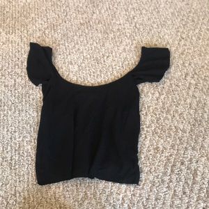 cute black ruffle tank